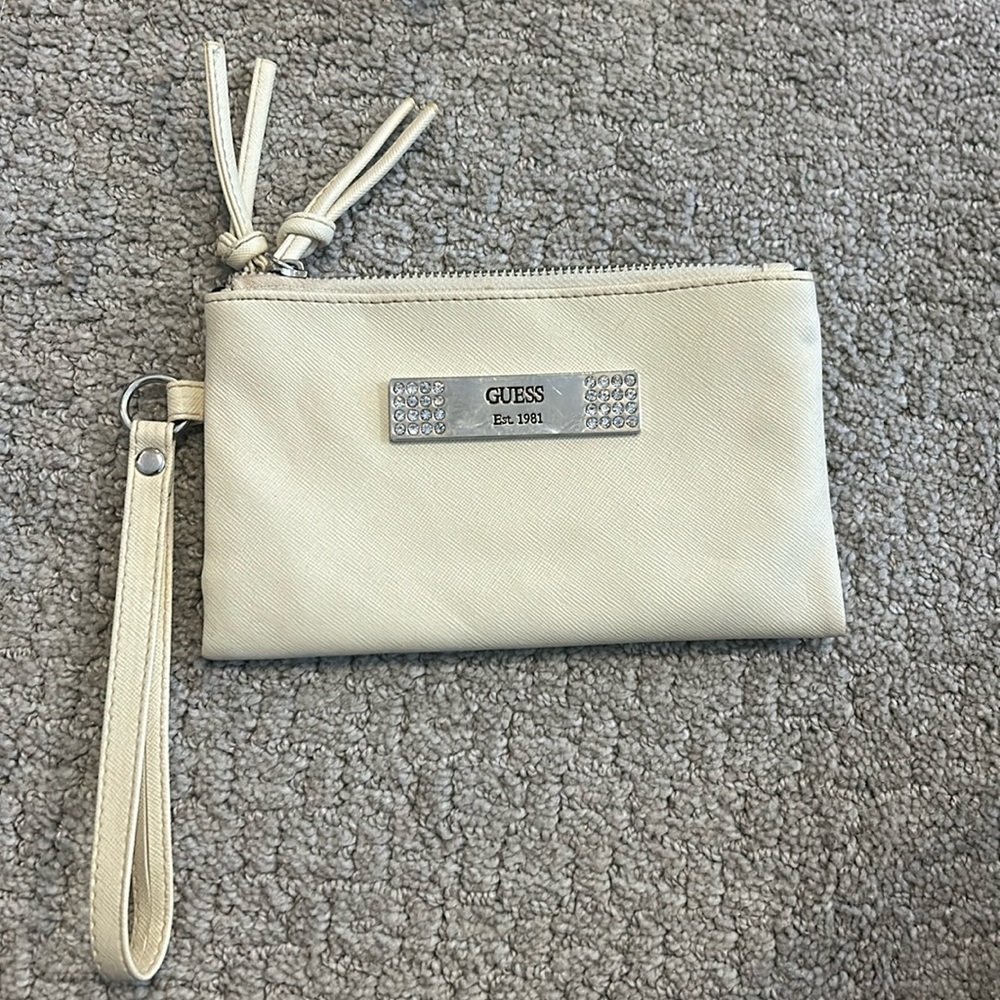 Cream guess clutch